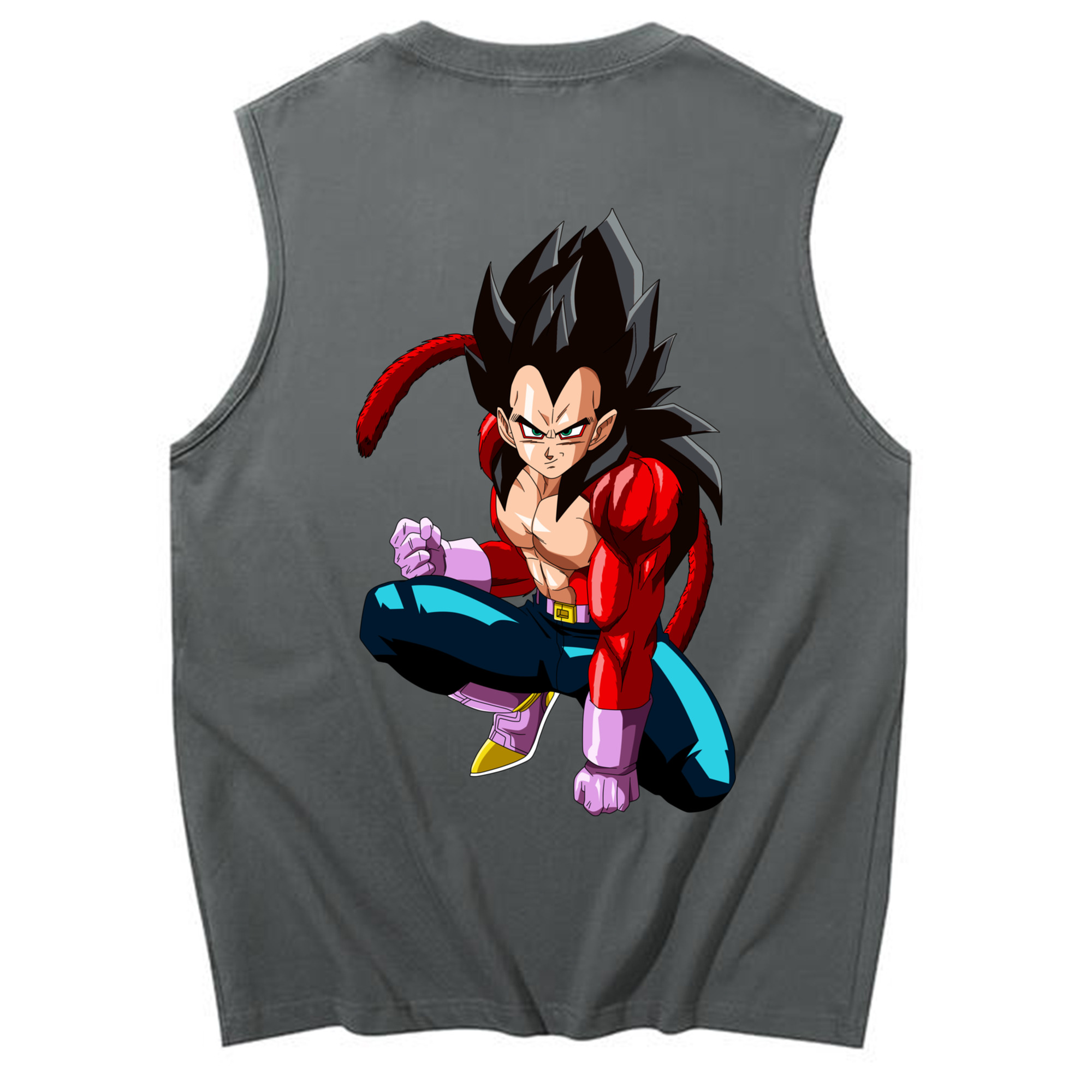 （画像用） ドラゴンボール ベジータ四世（Bejīta Yonsei）DRAGON BALL Vegeta IV コットン100％タンクトップ（背面プリント）